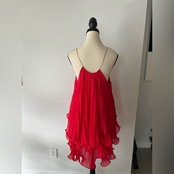 Coral Pleated Dress - Picture 10 of 12
